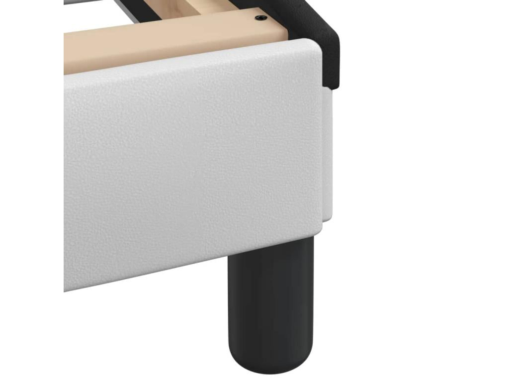 Cadre de lit et tête de lit blanc et Zensova 200x200 similicuir WTSC15008