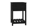Jardinière avec étagère Noir 54x54x81 cm Bois massif de pin ZVWE72710
