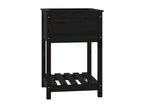 Jardinière avec étagère Noir 54x54x81 cm Bois massif de pin ZVWE72710