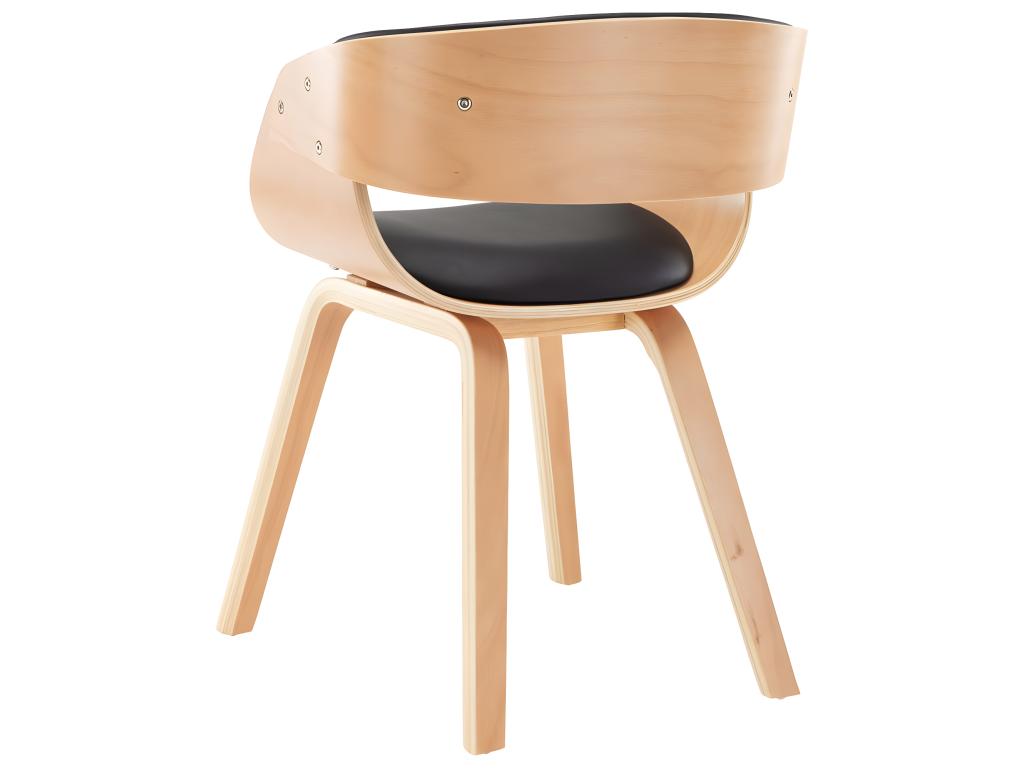 Chaise de salle à manger design moderne en bois courbé et synthétique noir CDS020060 WBXJ72988