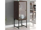 Armoire latérale avec porte en verre chêne marron 35x37x100 cm LNZN16979
