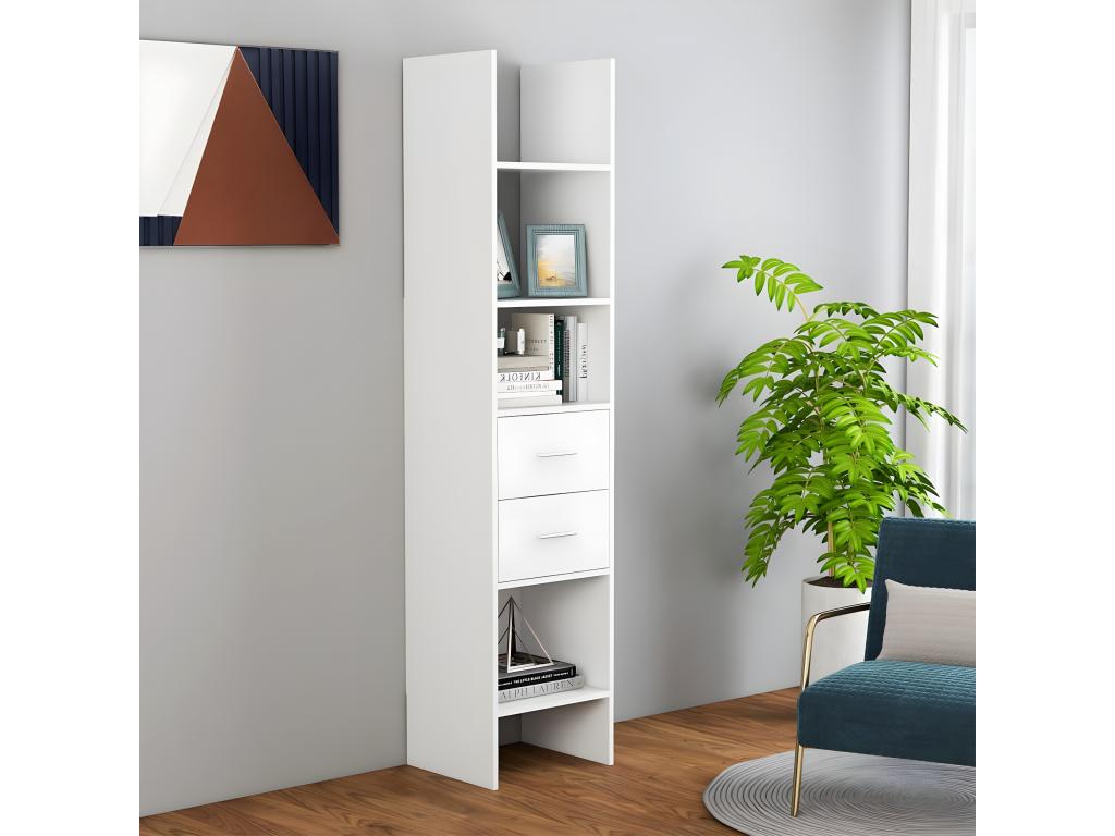 Bibliothèque Blanc 40x35x180 cm Bois d'ingénierie YSEN21464