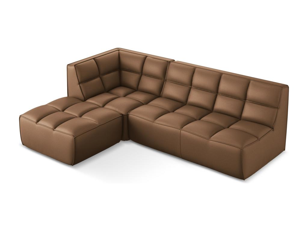 Canapé d'angle modulaire M réversible en Cuir artificiel - chocolat - Dormeva GUVO11615