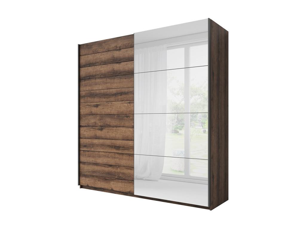 Armoire design 2 portes 220cm couleur chêne foncé- Collection Dormeva AYUC06898