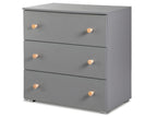 Zensova - Commode Zensova L- 80 cm Grise - 3 tiroirs IDQM69940