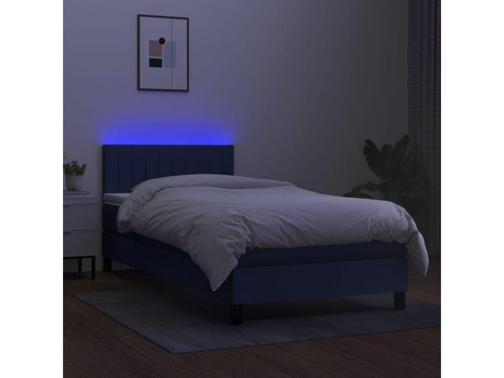 Zensova tapissier avec matelas et LED Bleu 100x200 cm Zensova HWFR51695