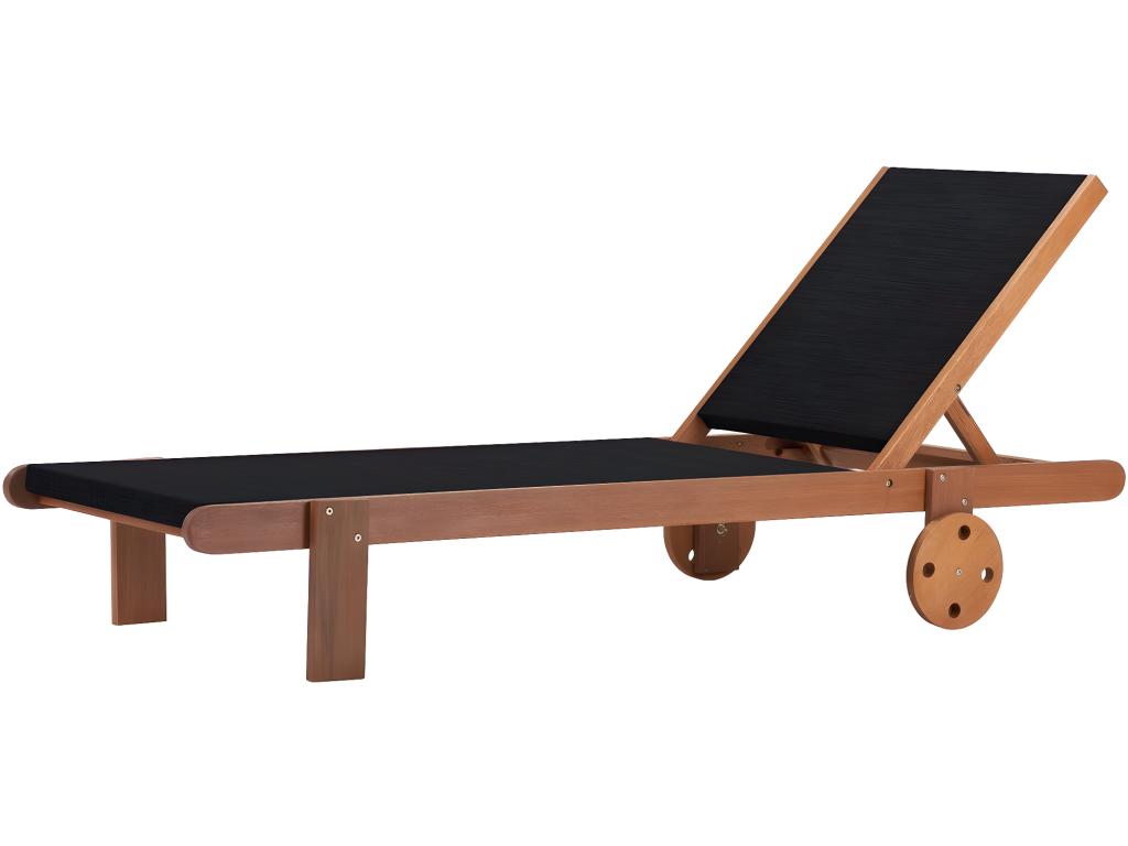 Bain de Soleil en bois exotique Saïgon - Érable - Noir FYTV47237