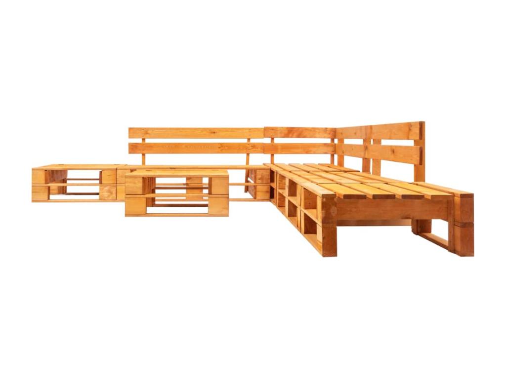 Canapés de jardin palette 6 pcs bois marron miel DTFR63347