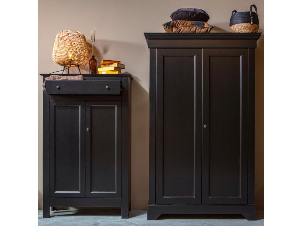 Dormeva - Buffet haut vintage pin massif - Noir NFXM35267