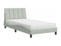 Lit avec matelas gris clair 100x200 cm velours JDDP99844