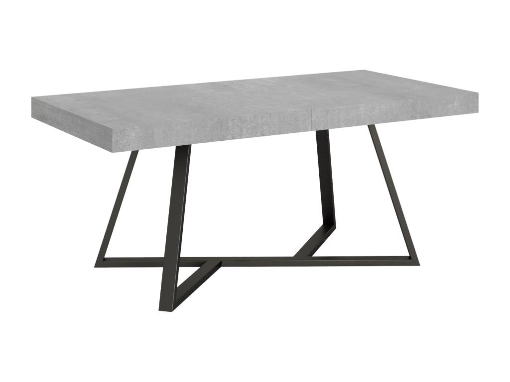 Table extensible 90x200/304 cm Dormeva gris béton pieds anthracite LARZ43061