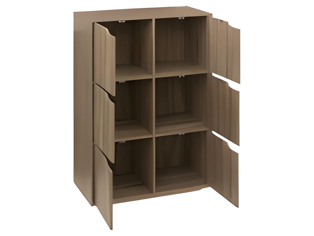 Etagère avec 6 cases en bois coloris naturel - longueur 67.5 x profondeur 32 x hauteur 100.5 cm AHWS22290