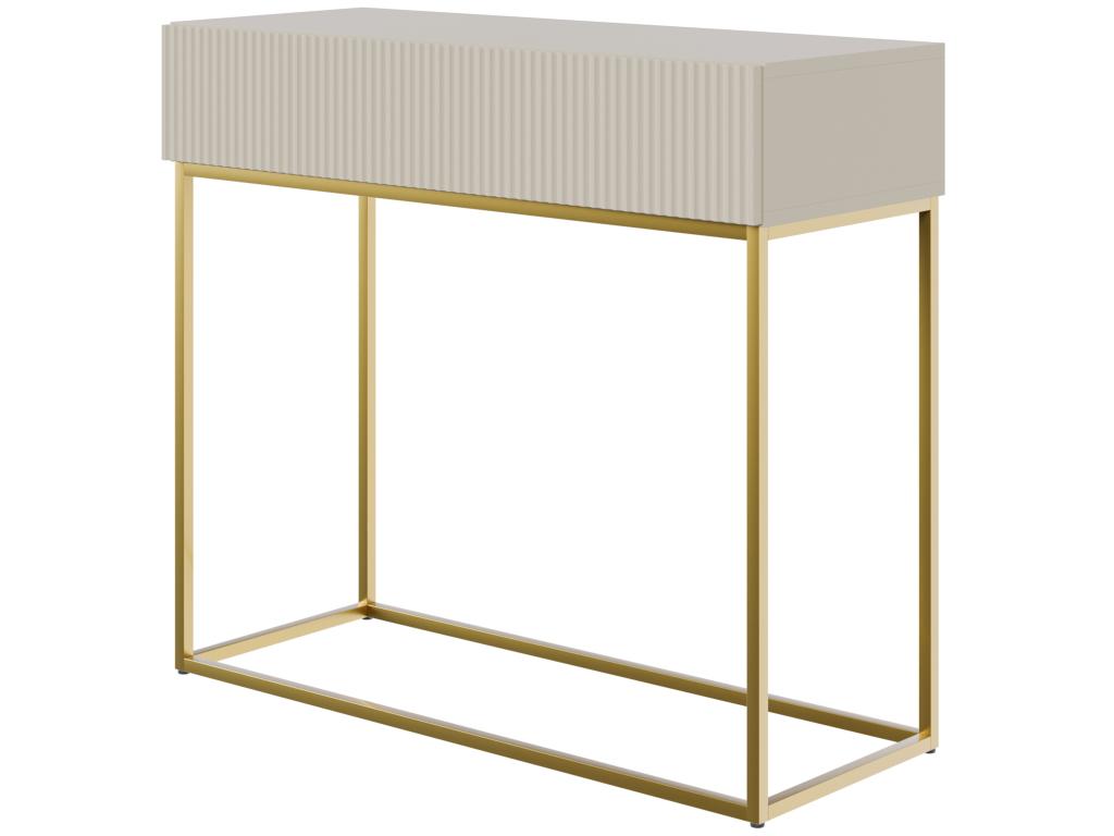 Table console - 90 cm - Dormeva gris-beige avec pieds dorés - Dormeva SKOP83459
