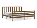 Cadre de lit avec tête de lit marron miel 200x200 bois massif PWFQ99742