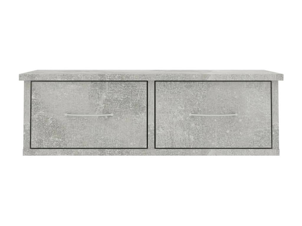 Étagère murale avec tiroirs Gris béton 60x26x18.5 GIUY59974