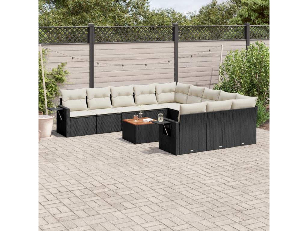 Salon de jardin 12 pcs avec coussins Zensova résine tressée ENOK90342