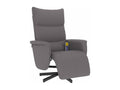 Fauteuil inclinable massant repos-pieds gris similicuir CGYM58507