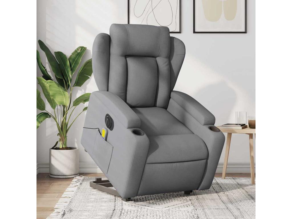 Fauteuil inclinable massant électrique Gris clair Zensova LCRN79711