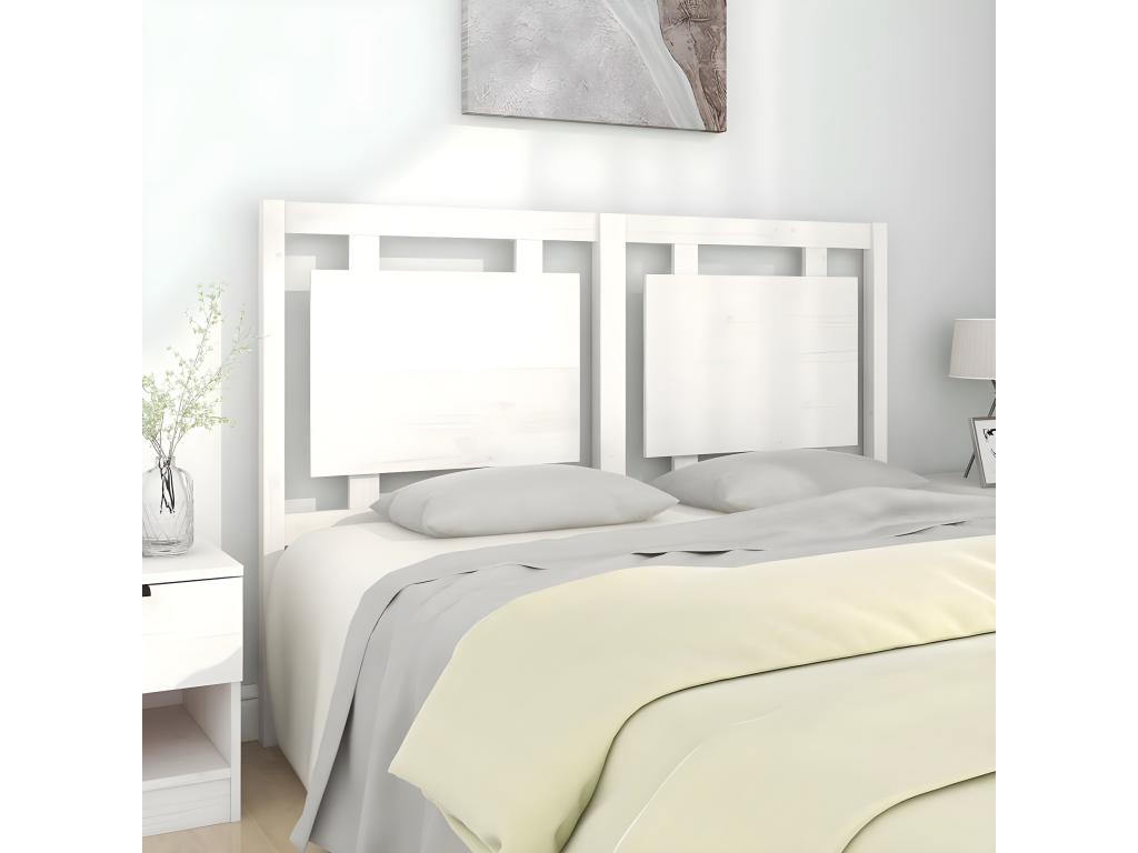 Tête de lit Blanc 145,5x4x100 cm Bois massif de pin YQHN47100