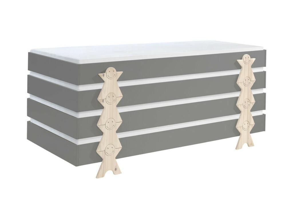 Lit Enfant en Bois Dormeva Smiley IV 90x200cm Gris EERJ08856