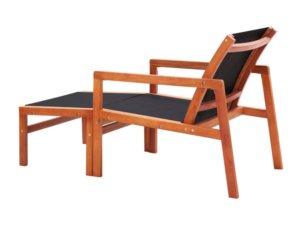 Chaise de jardin et repose-pied Eucalyptus solide et Dormeva IPKM66875