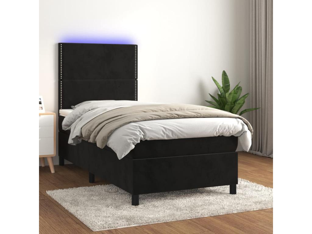 Zensova à Zensova de lit avec matelas LED Zensova 80x200 Velours ONFZ79062