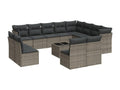 Salon de jardin avec coussins 13 pcs gris résine tressée NWXG17204