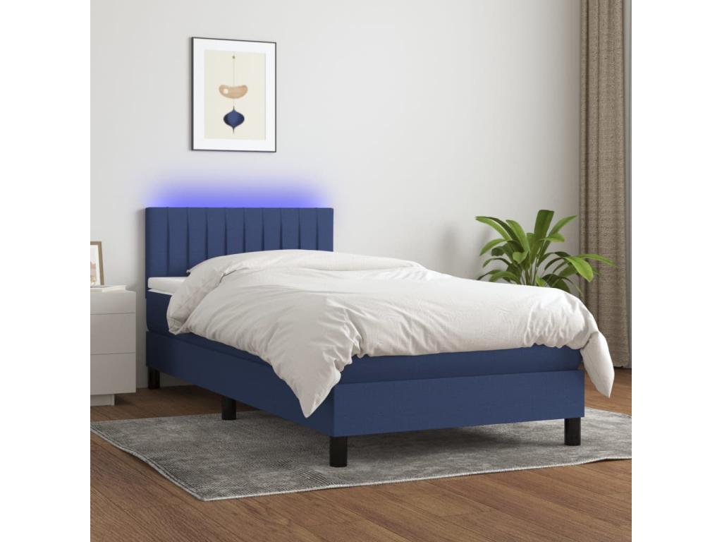 Zensova tapissier avec matelas et LED Bleu 100x200 cm Zensova HWFR51695