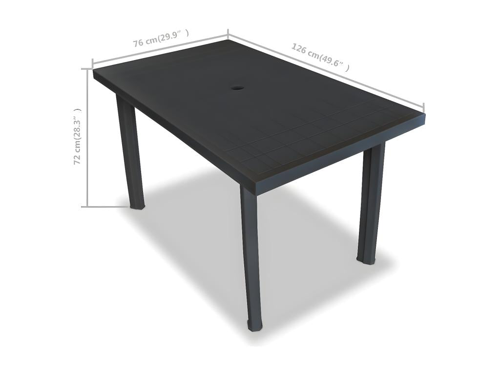 Dormeva Premium - Table de jardin Anthracite 126x76x72 cm Plastique MTYR52960