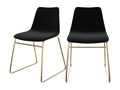 Lot de 2 chaises en velours noir et pieds en métal doré - Dormeva QGXY34448