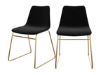 Lot de 2 chaises en velours noir et pieds en métal doré - Dormeva QGXY34448