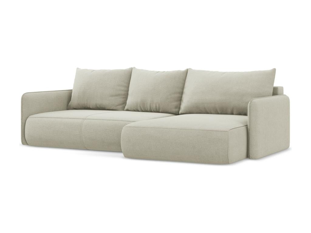 Canapé d'angle 3 places droit convertible en Zensova texturé - beige clair - Zensova EMSH13783