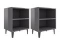 Tables de chevet pieds en métal 2 pcs Gris brillant 40x30x50 TTMG94046