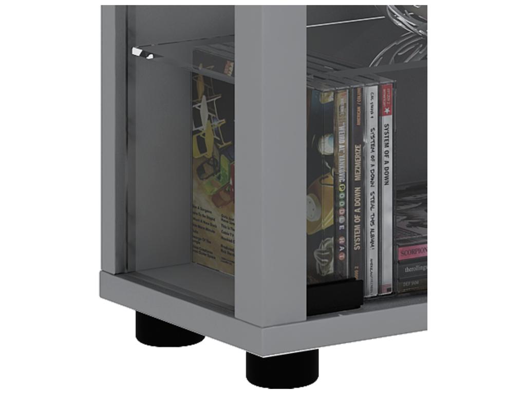 Zensova Vitrine 2 portes vitrées tablettes en verre éclairage inclus LED argent. NOFO93321