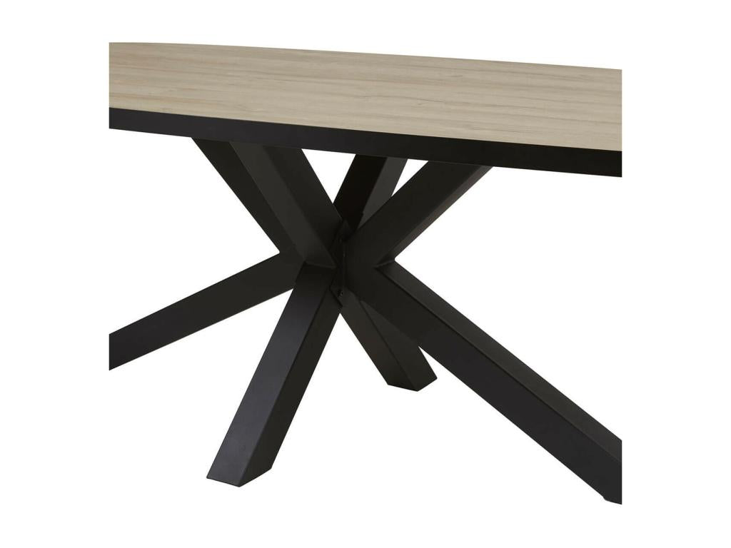 Zensova - Table Ovale 230cm Aspect Bois Français Zensova Piètement Etoile Métal Zensova HUCB31093