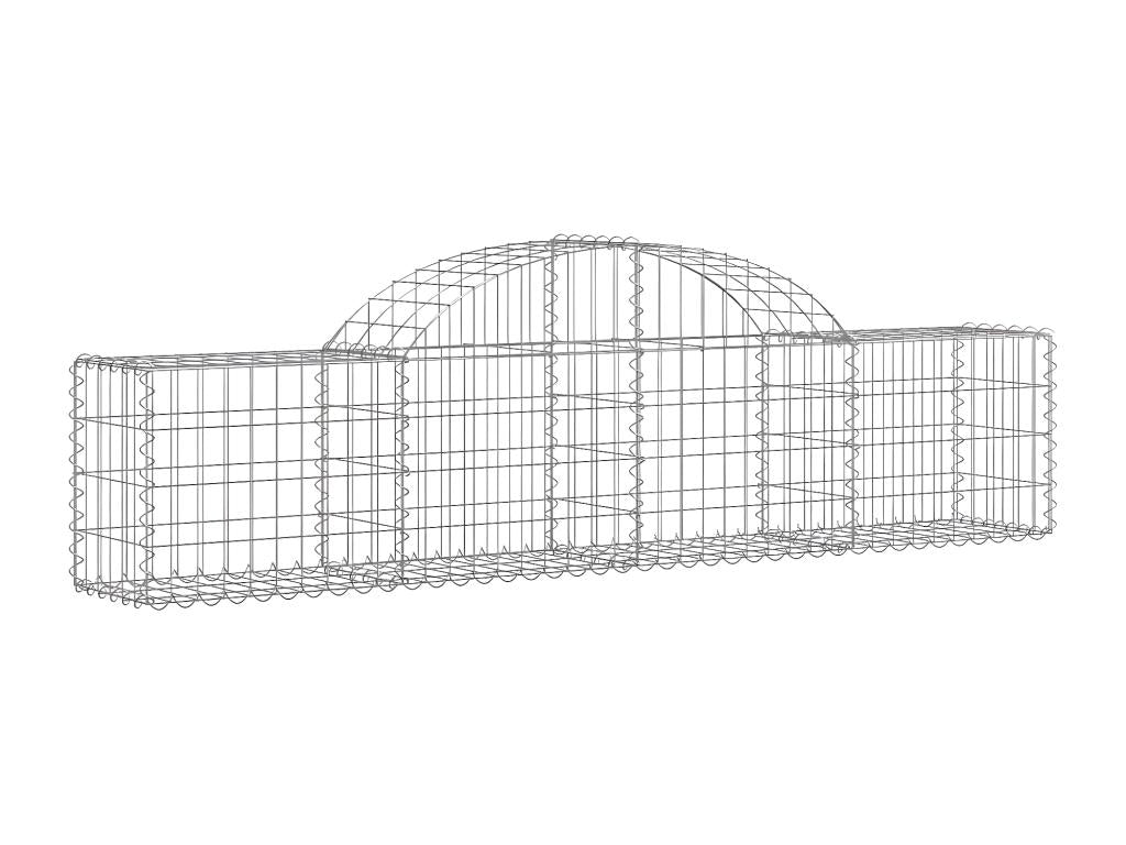 Paniers à gabions arqués 2 pièces 200x30x40/60 cm Fer galvanisé RZBN77290