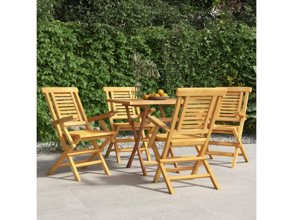 Chaises de jardin pliantes 4 pièces 56x63x90 cm bois massif teck SQYM75258