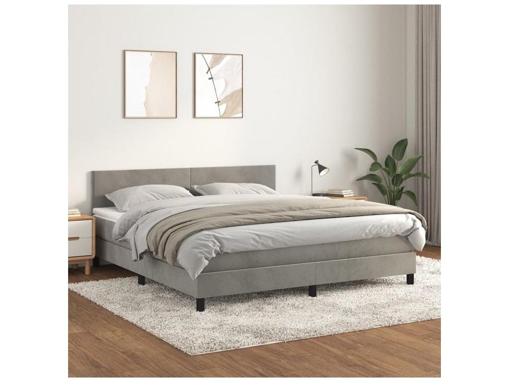 Sommier à Dormeva de lit et matelas Gris clair 180x200 Velours AYWZ71587