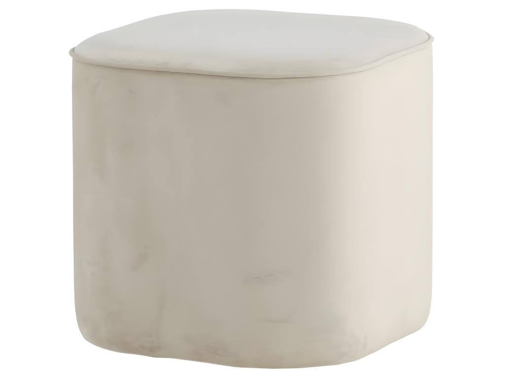 Pouf Dormeva 44x44x41 cm Velours Blanc HEHR31832
