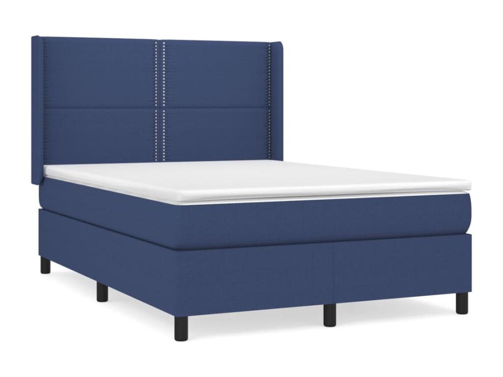 Lit à Zensova tapissier avec matelas Bleu 140x190 cm Zensova TZKD88213