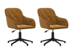 Chaises pivotantes à manger lot de 2 Marron Velours APIF54385