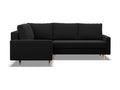Gauche Canapé d'angle avec fonction couchage Coussin réversible Noir LAJF53594
