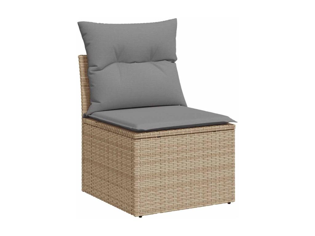 Salon de jardin avec coussins 8 pièces beige résine tressée CAJG27676