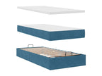 Cadre de lit ottoman avec matelas bleu foncé 90x200 cm velours NZZH97584