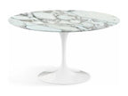 Table tulipe ronde en marbre-Plateau Marbre Dormeva-Diamètre 120 cm-Piètement Blanc brillant MFZI96614