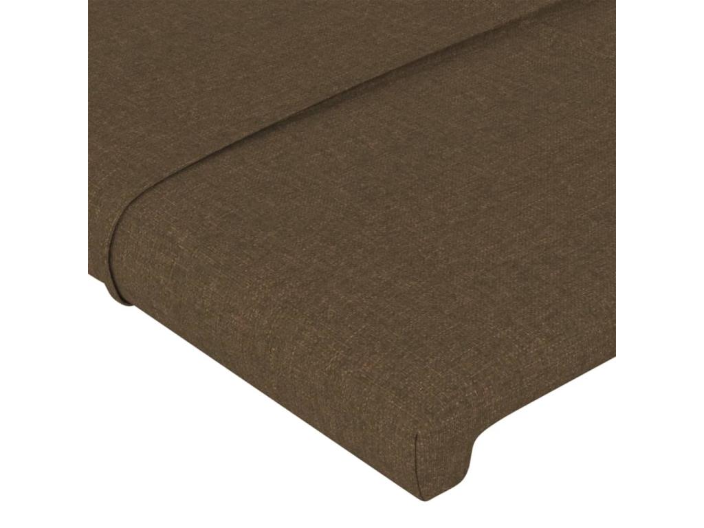 Tête de lit avec oreilles Marron foncé 147x16x118/128 cm Tissu DQXQ15530
