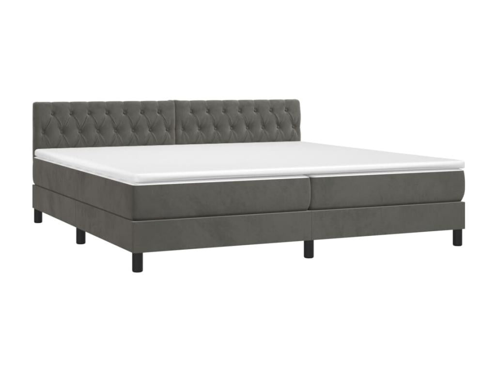 Sommier à Dormeva de lit et matelas Gris foncé 200x200cm Velours FJNV86512