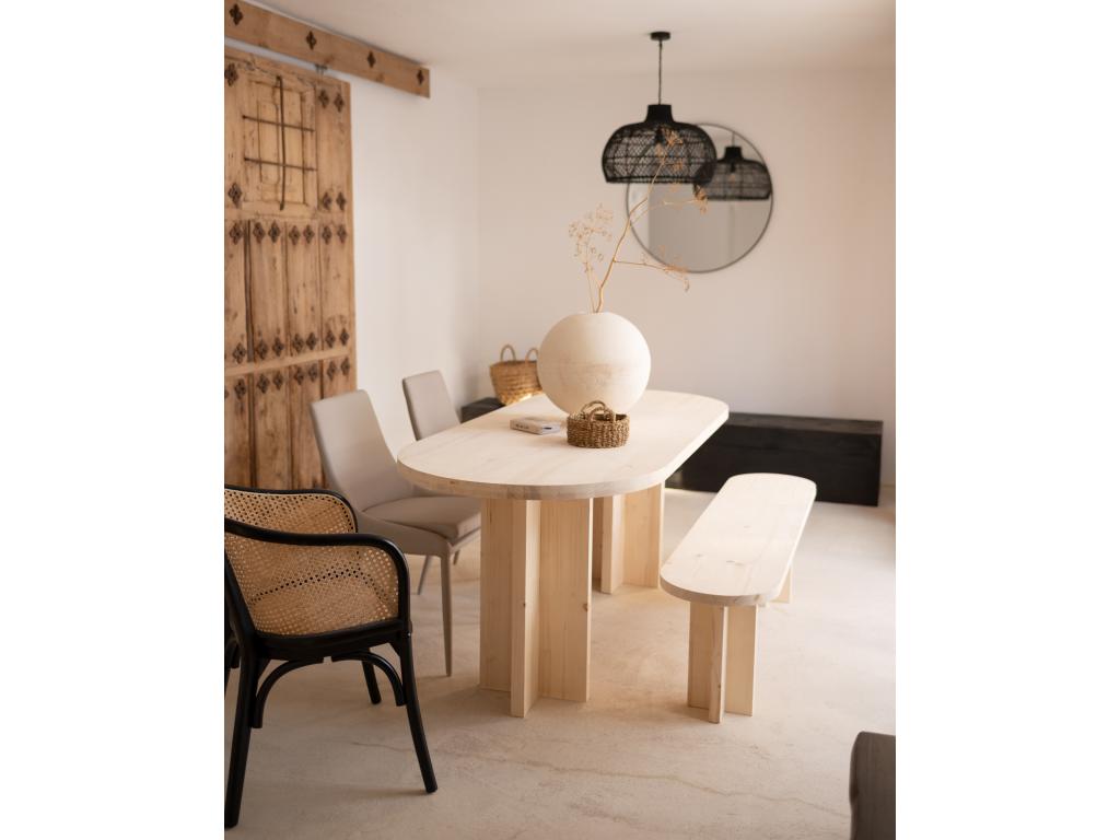 Table à manger ovale en bois de sapin naturel 160x75cm - Dormeva NGQK29721