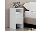 Table de chevet table de nuit avec 1 porte coloris blanc - L- 30 x P- 30 x H- 59 cm UCRY06642