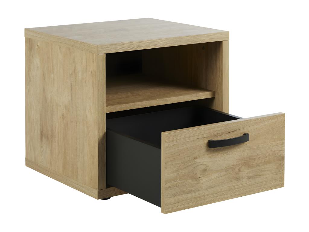 Table de chevet avec tiroir et niche coloris chêne doré collection Dormeva. DSAM74227